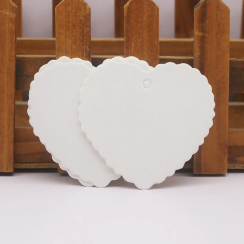 Large Gift Hang Tags, 100 Pieces Per Batch, White Kraft Paper Gift Packaging Labels, Handcrafted With Love Products, Price Tags