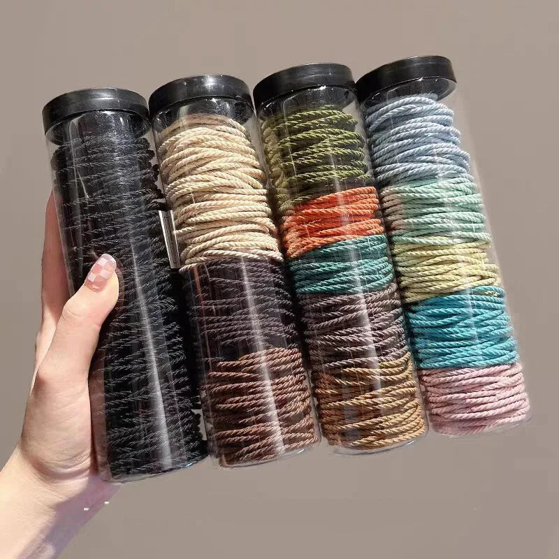 100/200pcs/lot women Hair bands Solid Color Elastic Rubber Band Hair band Headband Scrunchie Hair Accessories for girl women