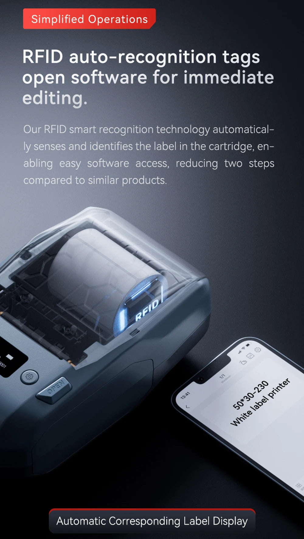 Niimbot M2 Thermal Transfer Label Printer 300 DPI High Definition Wireless 20-50 MM Print Width Label Maker Support Phone/PC