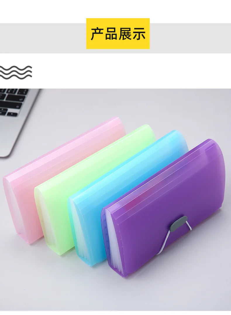 A6 Expanding File Folder Buckle Wallet Organ Bag Documents Folders Organizer File Pouch Bill Folder Family School Office Binder