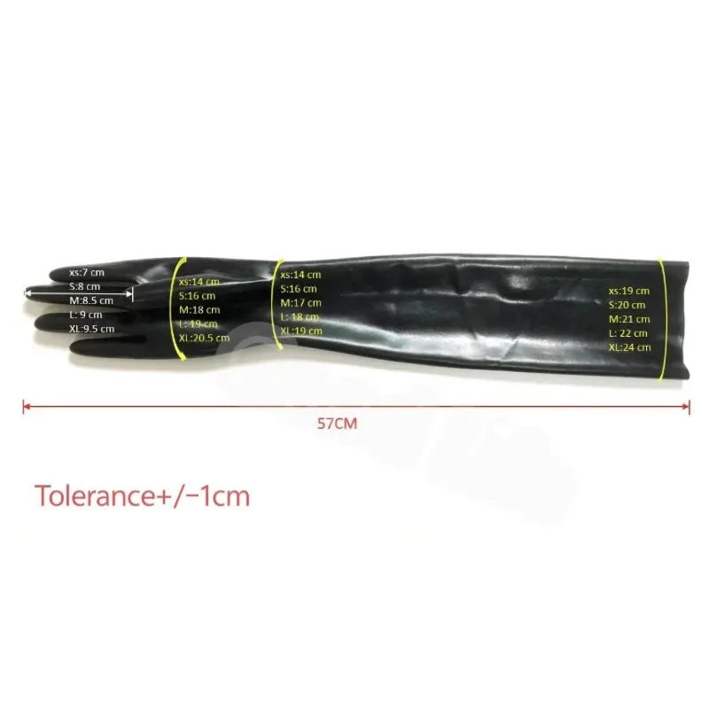 Unisex Latex Rubber Gloves Black Moulded Seamless Shoulder Length Long Fetish Gloves Culb Wear Cosplay Costumes for Women