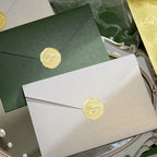 10Pcs Pearl Color Ins Style Envelope Invitations with Gold Sealing Stickers, Multi-Purpose Envelopes for Weddings, Birthdays, Fa