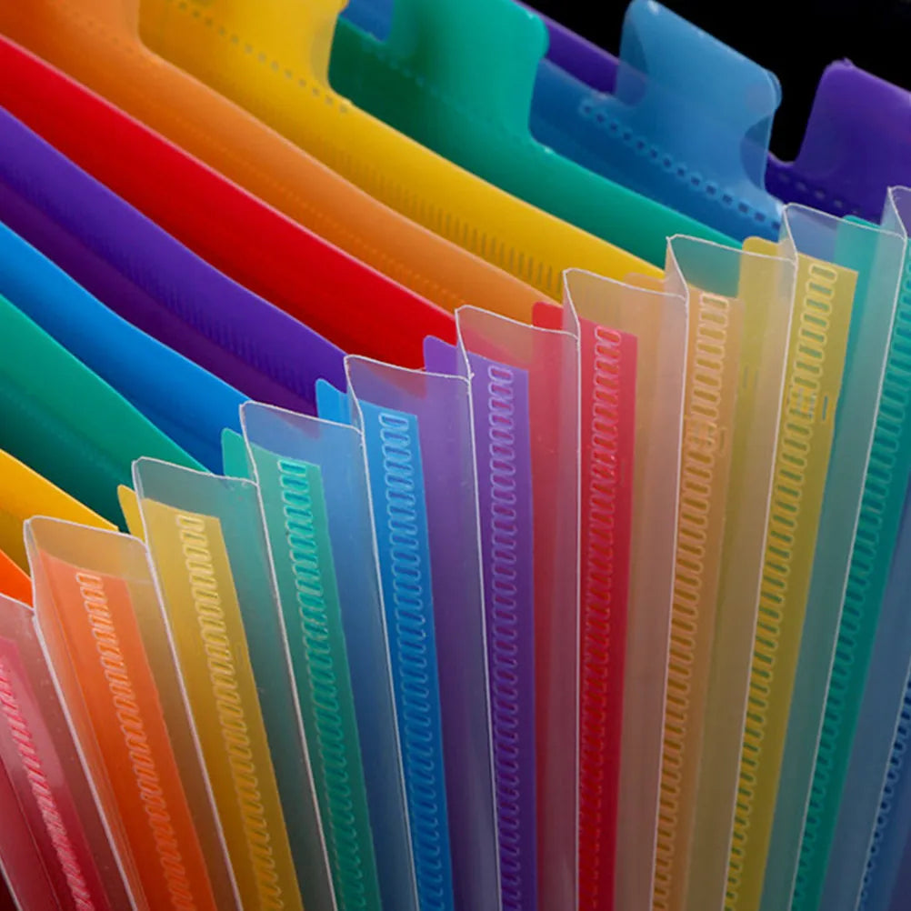 Rainbow File Folder A4 Size Portable Multilayer Accordion Organizer Document Holder for Students Office School Use