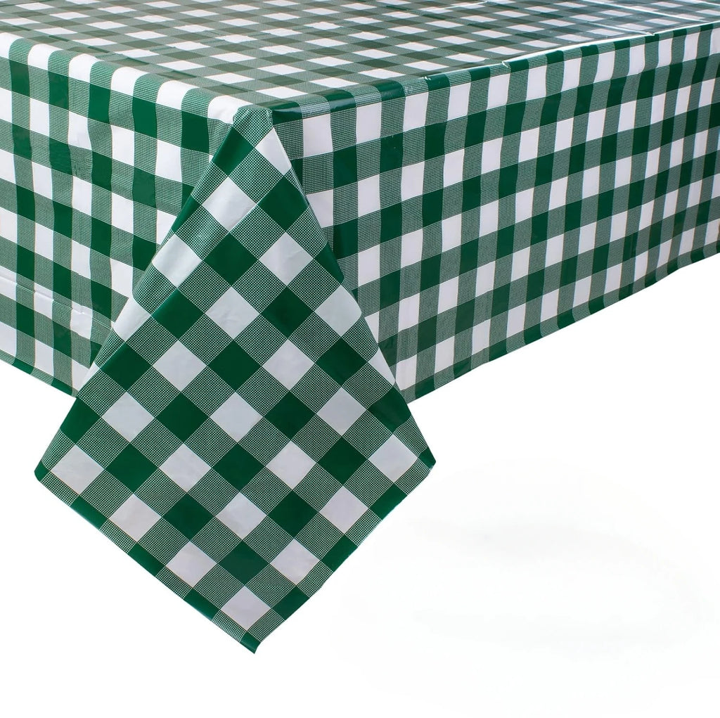 Retro Pink Gingham Tablecloth 54"x108"| Heavy-Duty Waterproof Plastic for Picnics&Coffee Shop Decor |  Party Backdrop