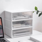 Desktop pull-out organizer jewelry storage box with stackable single-layer drawer design for bracelets and necklaces
