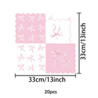 Pink bow Birthday Disposable Tableware Set Paper Plates Cups Napkins Girls Party Decoration Supplies