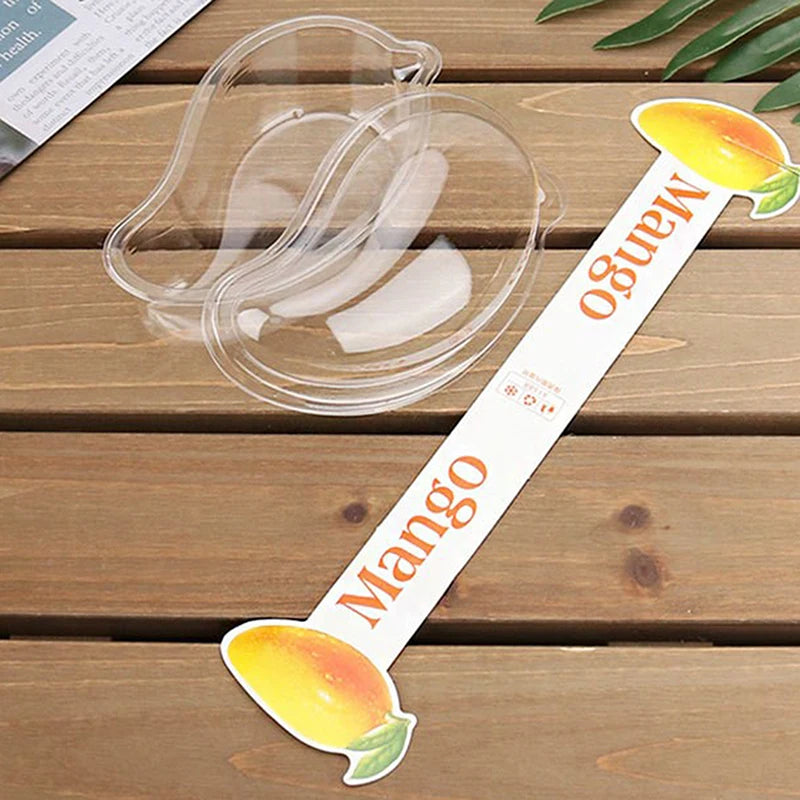 10pcs Creative Mango Shape Disposable Dessert Cake Plastic Cup DIY Cake Cream Mousse Packaging Box With Clear Cover