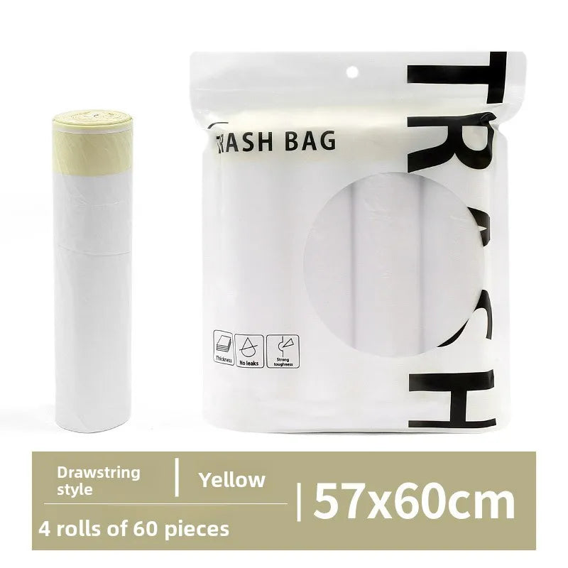Drawstring Trash Bags Kitchen Waste Disposable Garbage Can Liners Strong Home Office Assorted Sizes Clear