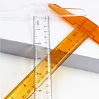 2Pcs Design T Ruler Plastic Long-Lasting Double Scale Measuring Tool for Drawing Sketching Office Use T Shape Ruler