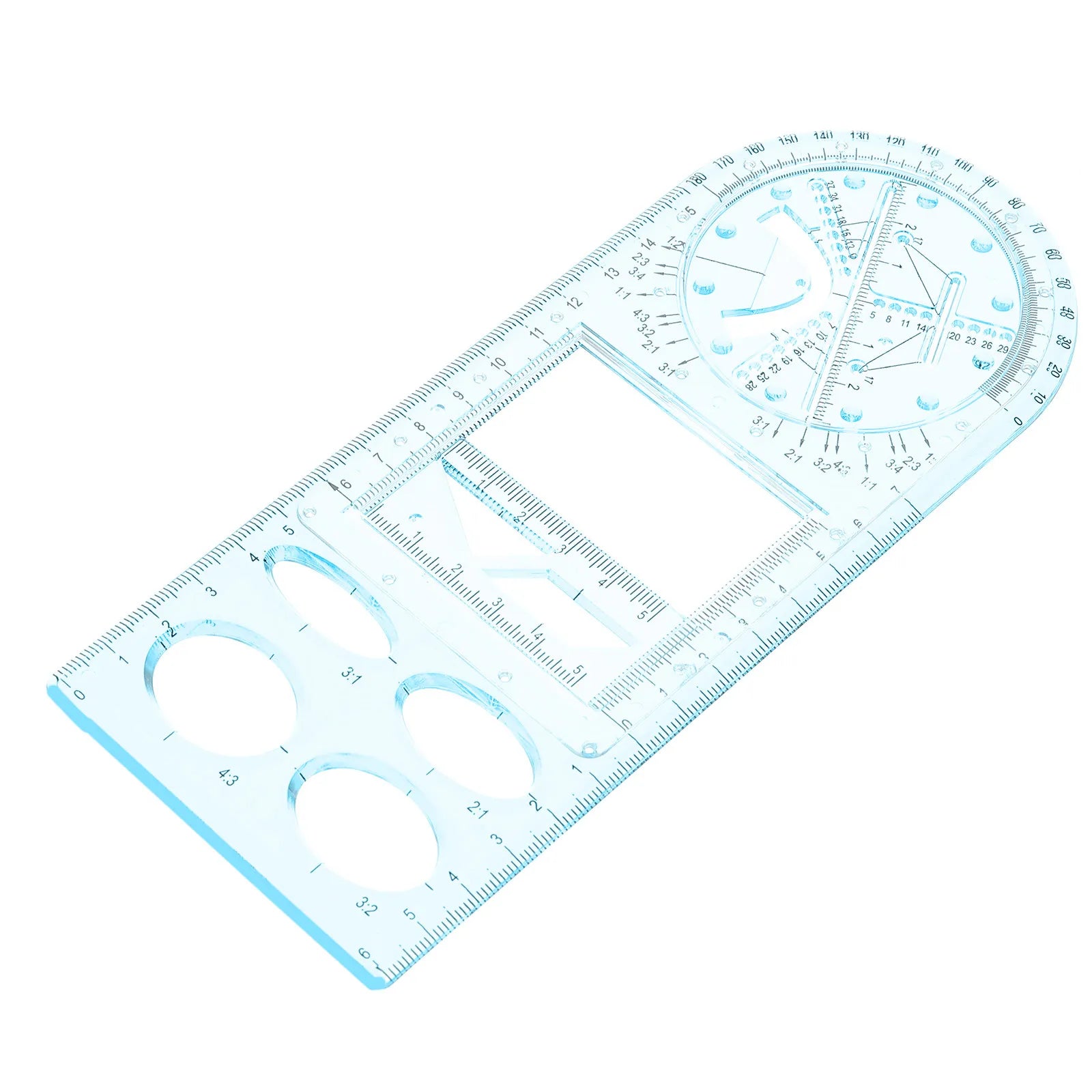 Students Plastic Drawing Rulers Set Multifunctional Geometric Drafting Templates for School Mathematics Drawing Tools