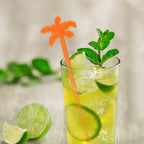 25 Pcs Juice Stirrers Neon Palm Tree Coffee Swizzle Stick Cocktail Drink Wooden