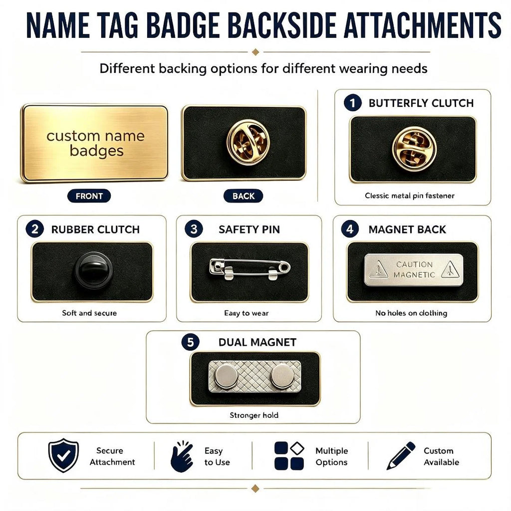 Custom Metal Name Badge Brushed Gold Silver Rectangular Staff Nameplate Free Design Personalized Employee Work Badge No MOQ