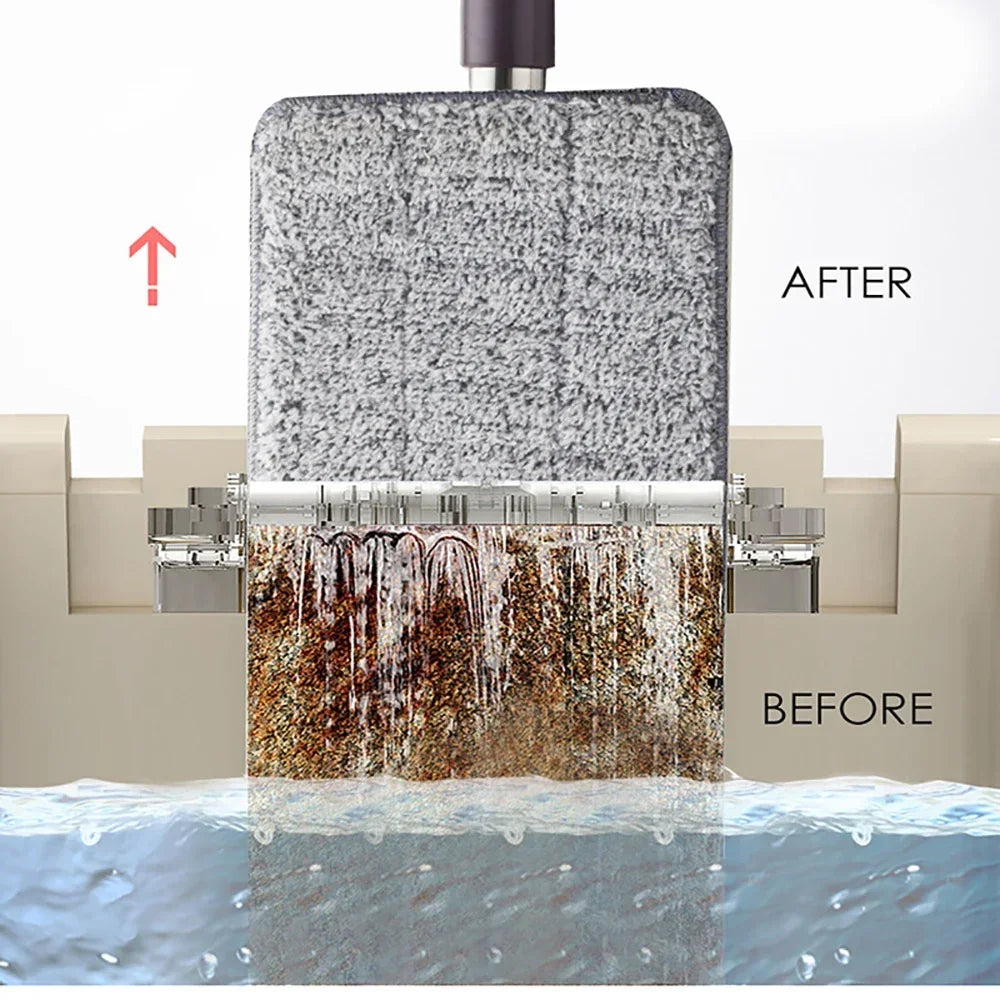 Replace Mop Head Microfiber Replacement Head Floor Cleaning Cloth Pads Flat Squeeze Hand Free Wringing Tools for Home, Kitchen