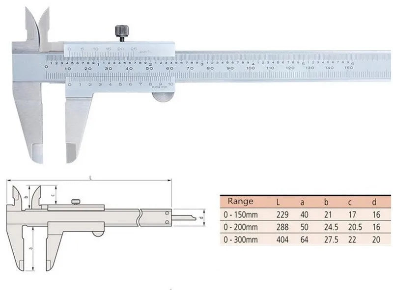 CNC Vernier Calipers 530-104 0-150mm 300mm Stainless Steel Inside Outside Depth Step Measurements Metric 6" 0-200mm Range