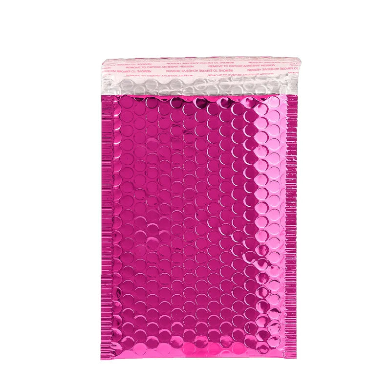 50PCS Aluminized Film Bubble Mailer Gold Mailing Envelope Waterproof Courier Bag Padded Bubble Envelopes Pack Bag for Shipping