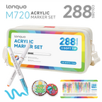 Languo 9pcs/box Soft Brush Acrylic Marker Pen Set，DIY Hand Drawn,Paint Art Markers pens,Student Graffiti Acrylic Paint Pens,M720