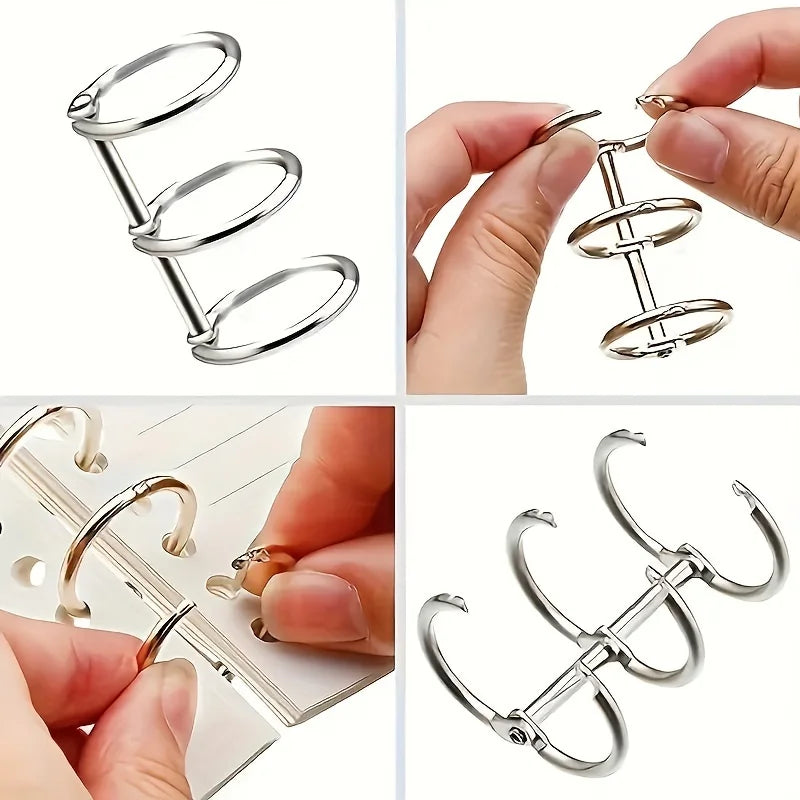 Durable Metal Binder with 3 Rings for Notebooks, Photo Albums, and DIY Projects
