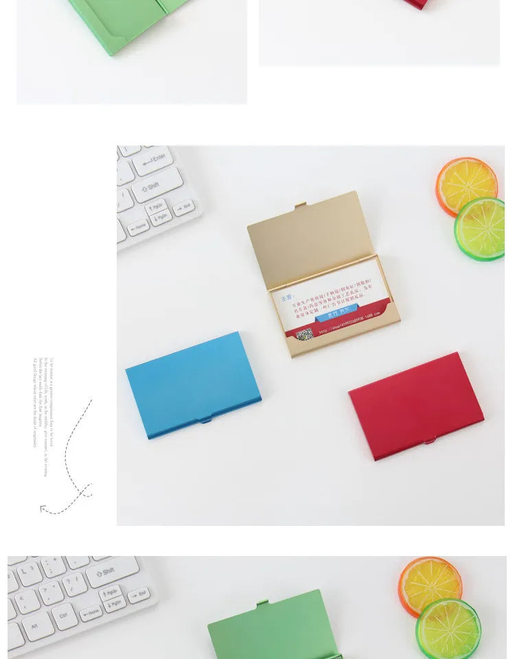 Business Aluminum Alloy Business Card Box, Portable and Portable, Credit Card Box, Colorful Metal Small Business Card Holder