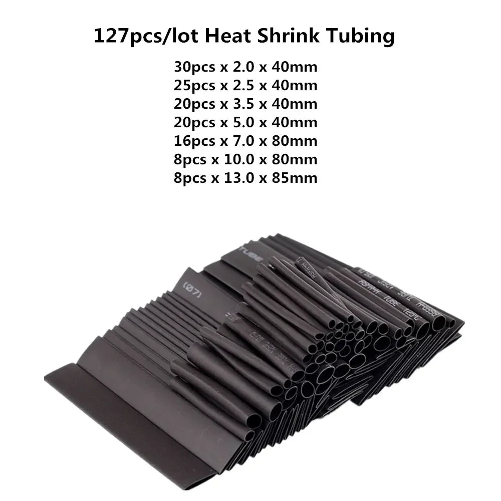 127/328/580/800Pcs Heat Shrink Wrapped Shrinking Insulation Sleeving Thermal Casing Car Electrical Cable Shrink Tube Tube Kit