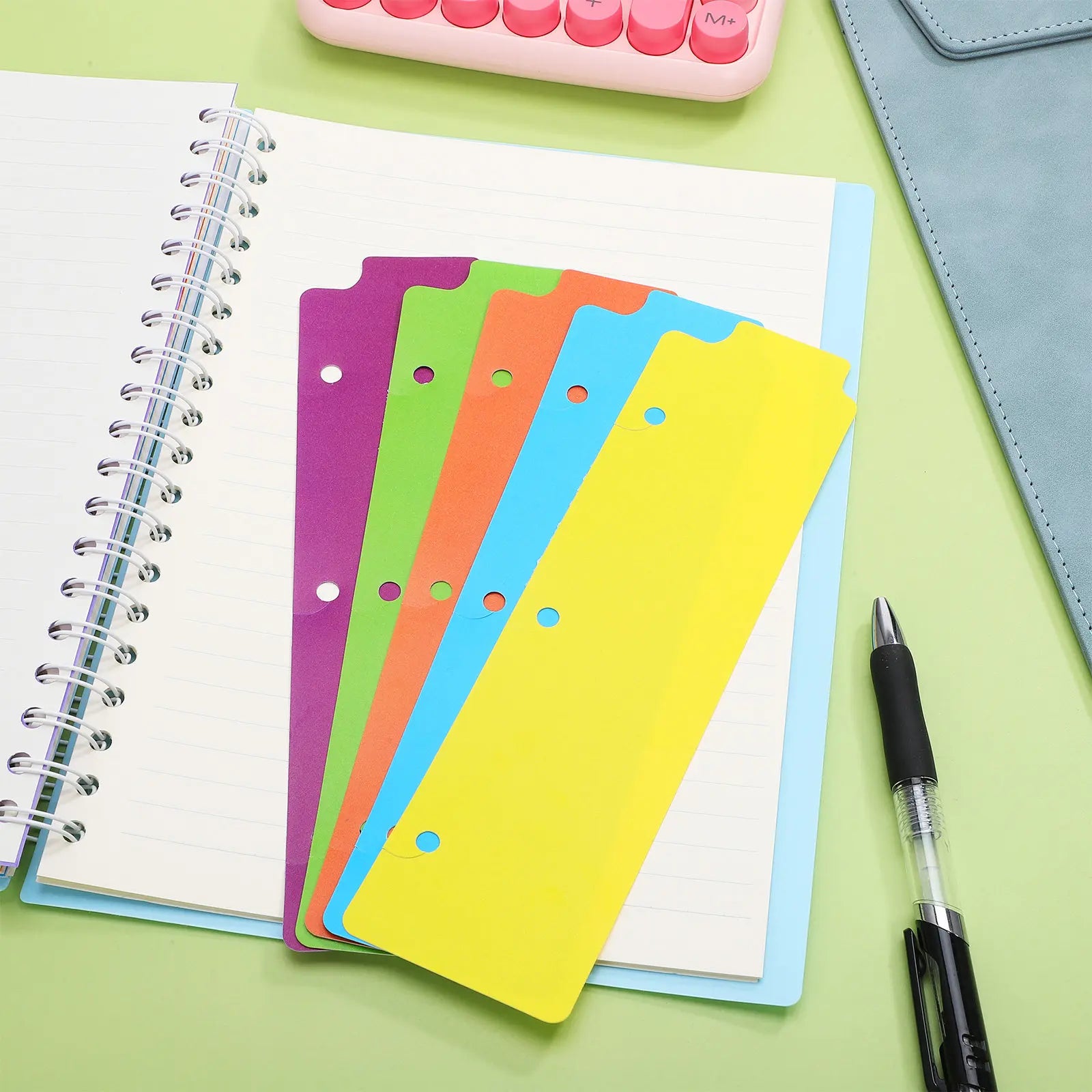 5Pcs Professional Notebook Dividers with Writeable Tabs Colorful Index Dividers for Binders Planners Diaries Hard Cover