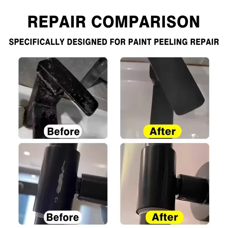 Metal Touch-Up Pen - Scratch Repair for Faucet Paint Surfaces, Paint Restoration for Bathrooms and Kitchens, Black, White, and Gray Touch-Up Pens, Suitable for Faucets, Door Handles, Sinks, Bathtubs, Towel Racks, Toilets, Sho