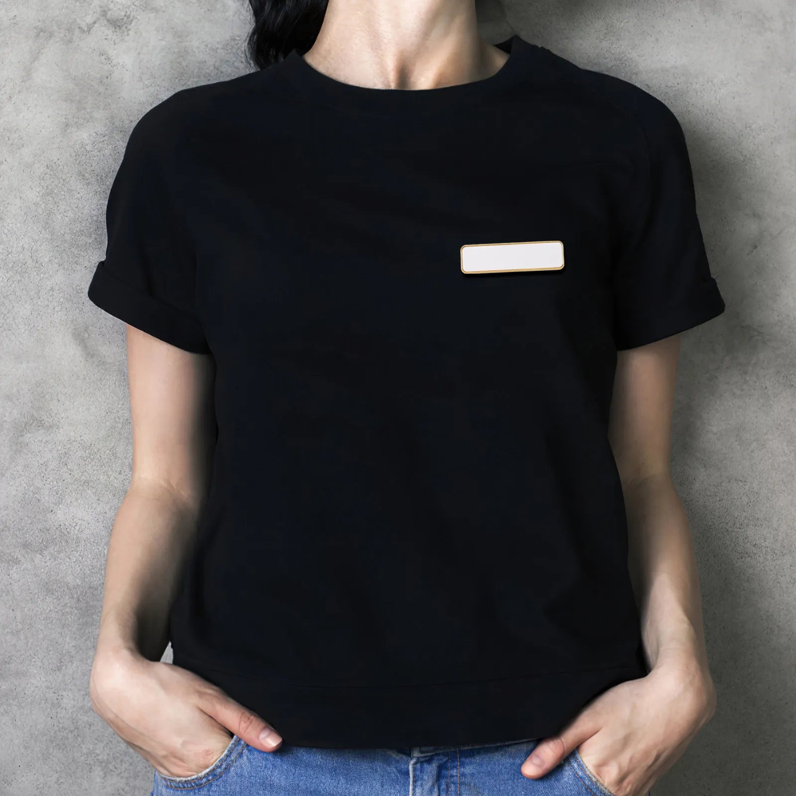 4Pcs Blank Name Badges Sublimation Ready Premium Alloy Metal Name Tags with Pin Back for Employee Identification Work Office DIY