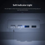 6-IN-1 Black Clip Dock 5Gbps USB 3.0 HUB Aluminum Alloy External Multi USB Splitter Adapter for Laptop Desktop with TF Card Slot