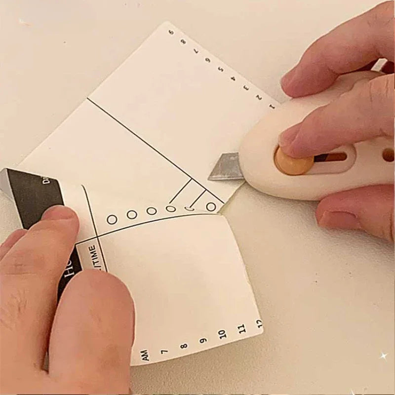 1PC Premium Cartoon Triangle Mini Art Knife Letter Opener with Cutting Blade for Office Stationery