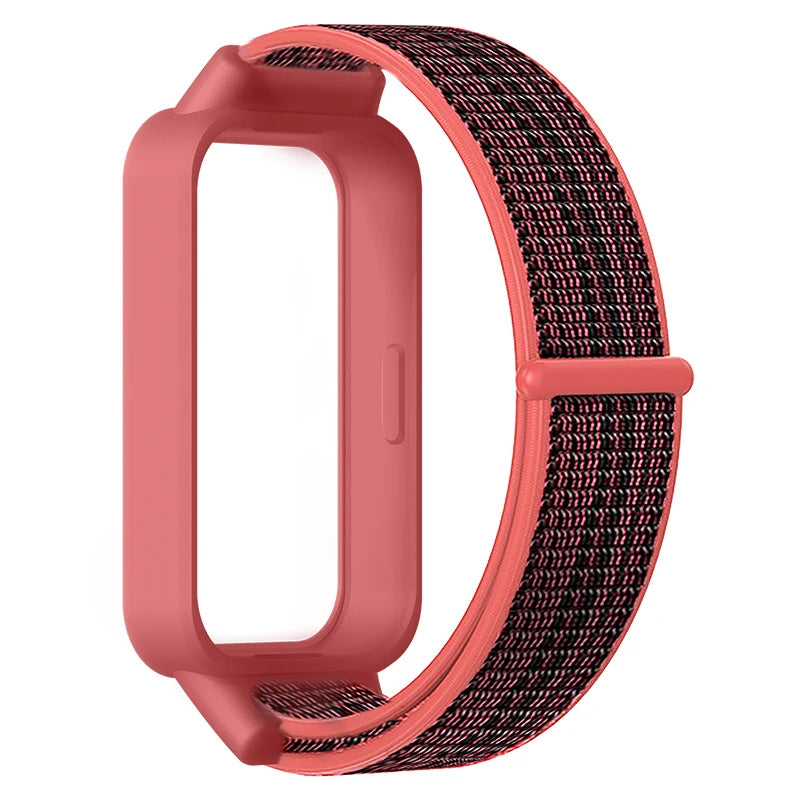 Strap+PC Case for Xiaomi mi band 9 active accessories sports Nyon bracelet correa+Protective Bumper shell Cover for Redmi band 3