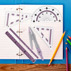 1 Set Multi-Functional Compass Protractor Drawing Accessories Portable Lightweight Ruler Kit for Architects Students Engineers