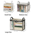Clear PVC Book Storage Bag - Transparent, Dustproof, High Quality, Foldable Organizer with Handles for Books and magazine