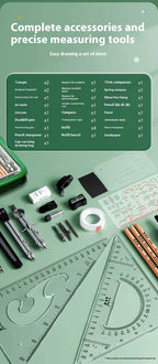 College student drawing tool set Professional construction engineering Combination assembly drawing  geometry set for school
