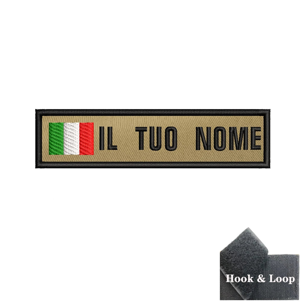 1PC 10cmX2.5cm Custom Name Flag Patch Badge Khaki Iron On Or Hook Loop Netherlands Russia Lithuania France Italy Spain Israel
