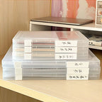 Plastic A4 Transparent Storage Box Portable Visible File Storage Cases Clear Anti-skid Buckle Document Paper Office