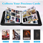 Professional Moisture-Proof Card Album | 900 Grids Double-Sided Pages with Portable Zipper Design