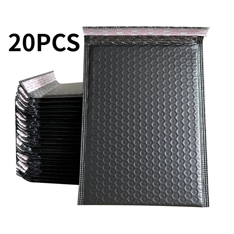 20 Pcs Bubble Envelopes - Large Size Black Bubble Mailers Self Seal, Waterproof Postal Bags for Protecting Mailing & Packaging