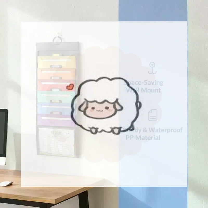 File Organizer Folder Hanging Long Size Bond Paper Wall-Mounted Rainbow Classification Large Capacity Office Folder