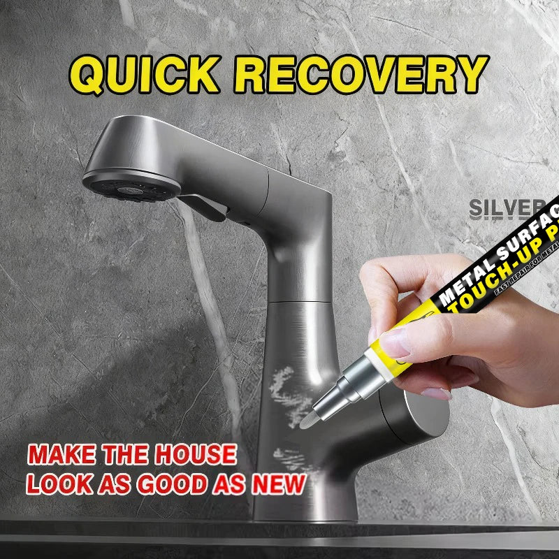Metal Touch-Up Pen - Scratch Repair for Faucet Paint Surfaces, Paint Restoration for Bathrooms and Kitchens, Black, White, and Gray Touch-Up Pens, Suitable for Faucets, Door Handles, Sinks, Bathtubs, Towel Racks, Toilets, Sho