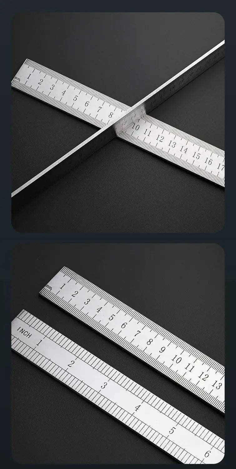 2.5mm Thick 50cm Stainless Steel Ruler Metric Inch Straightedge for Woodworking Construction Drafting Teaching and Measuring