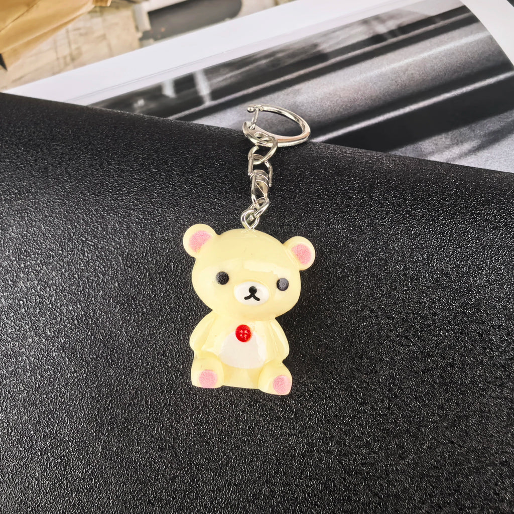 Kawaii Rilakkuma Easy Bear Phone Rope Chain Keyrings Lazybear Doll Keychains Bag Key Pendants Gift