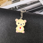 Kawaii Rilakkuma Easy Bear Phone Rope Chain Keyrings Lazybear Doll Keychains Bag Key Pendants Gift
