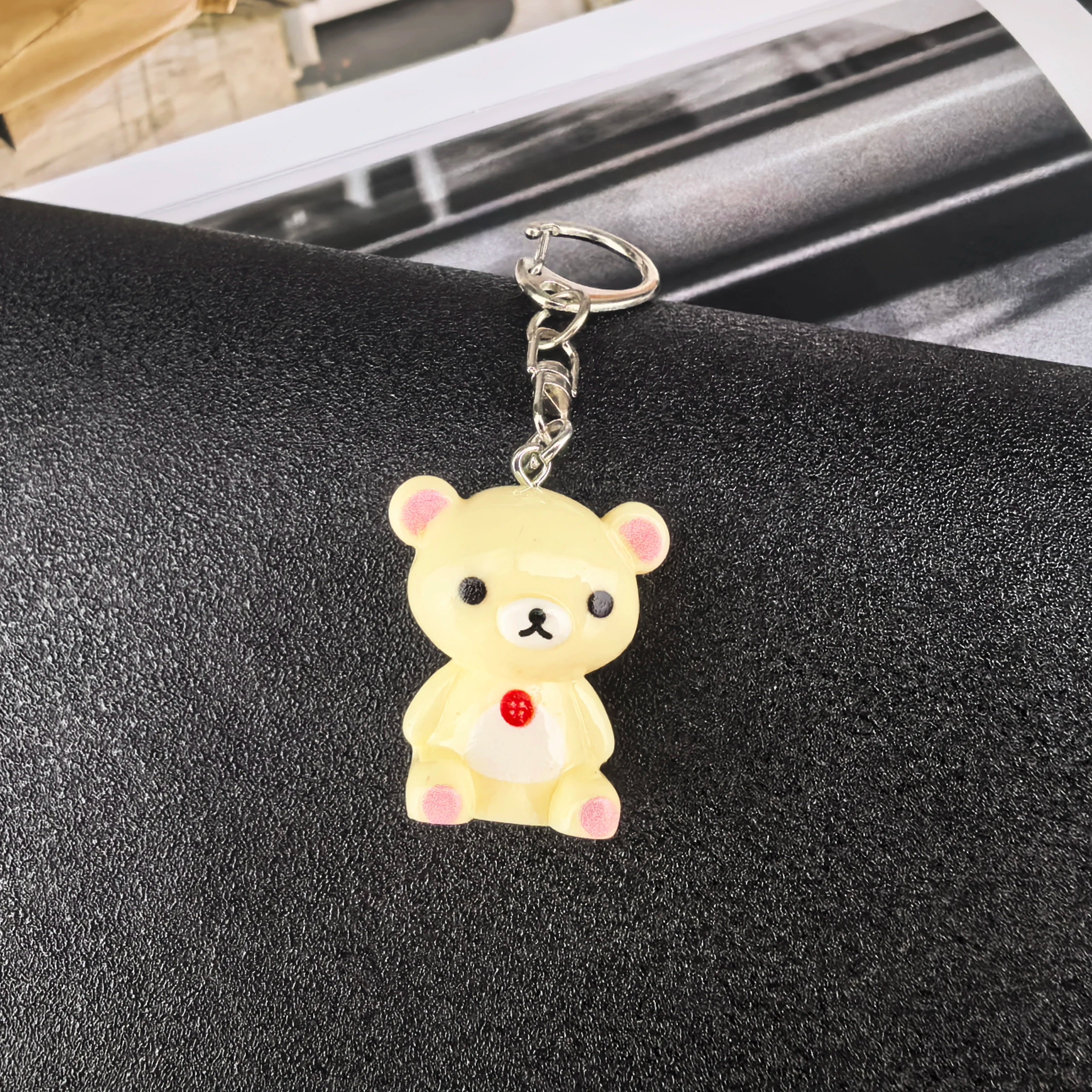 Kawaii Rilakkuma Easy Bear Phone Rope Chain Keyrings Lazybear Doll Keychains Bag Key Pendants Gift