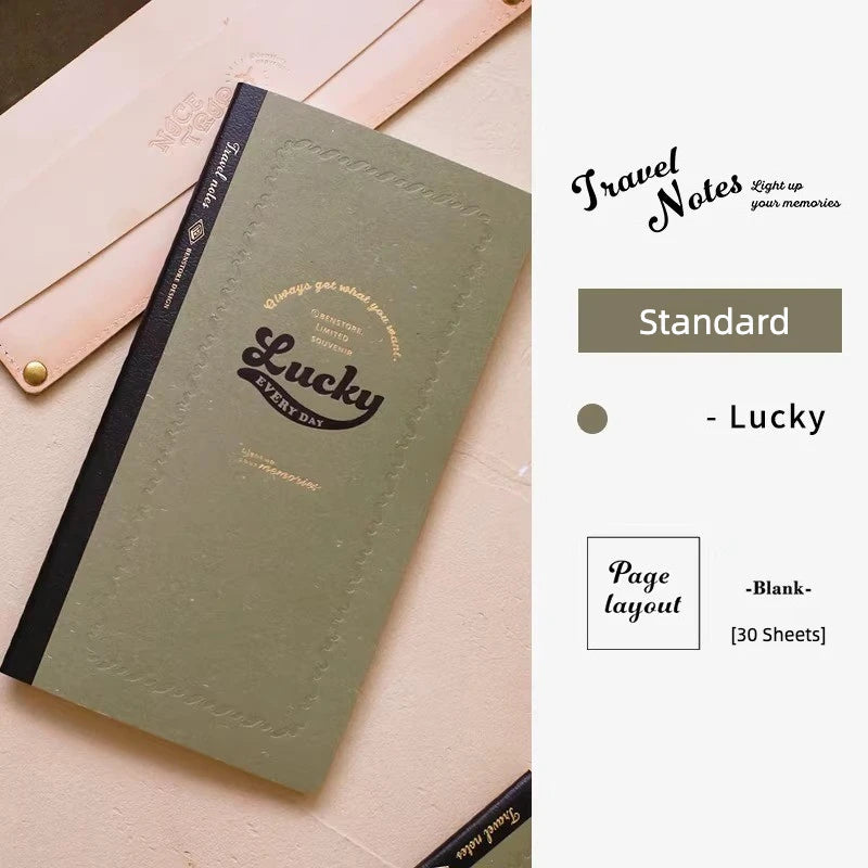 Fromthenon Travel Notebook Refill Vintage Embossed Gold Foil Cover Blank Grid Inner Pages for Retro Travel Journal Planner