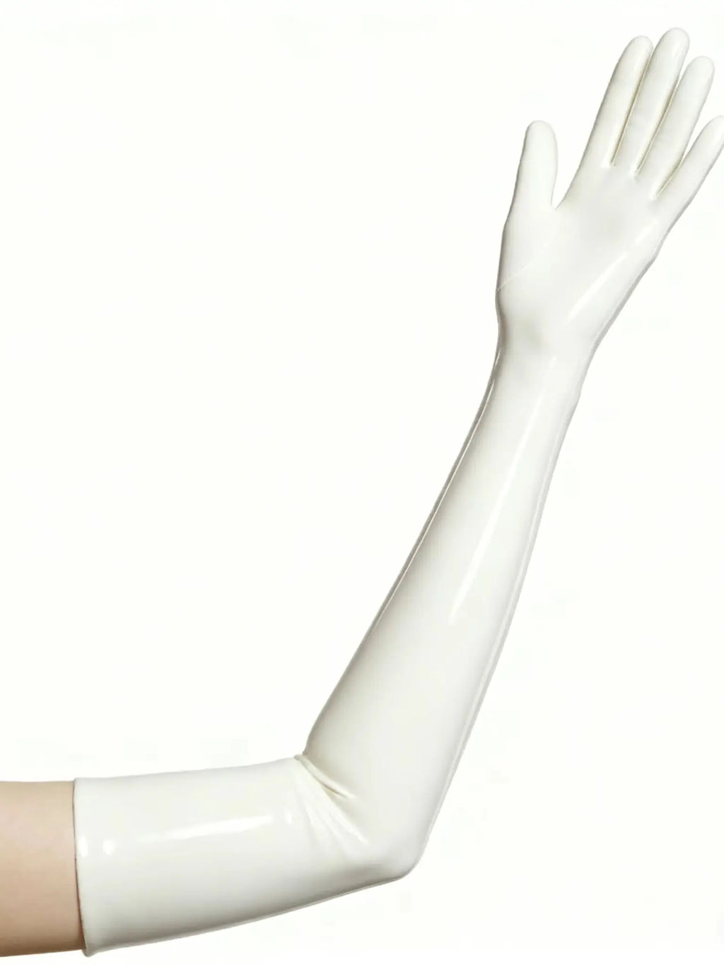 White Long Opera Latex Gloves For Men And Women Shiny Natural Rubber Gloves Cosplay Costume Party Clubwear