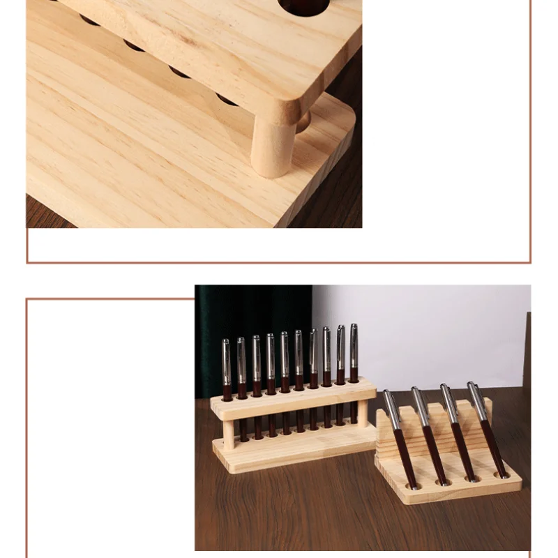 1PC Walnut Wood Multifunction Desk Organizer - Pen Holder, Phone Stand & Storage Solution for Office and School