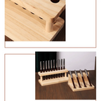 1PC Walnut Wood Multifunction Desk Organizer - Pen Holder, Phone Stand & Storage Solution for Office and School