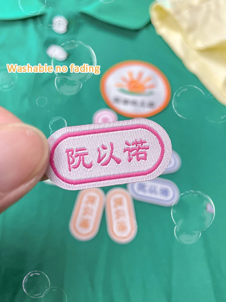 Customized Children's Name Tag Lable Sewing On Bag Clothes For Kids Embroidery Custom Sew Name Pendant Label