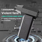 Turbo Jet Fan Electric Air Duster Portable 130000RPM Cleaning Blower Tool Car Blowing Snow 4 Gears Adjustable Type-C Charging