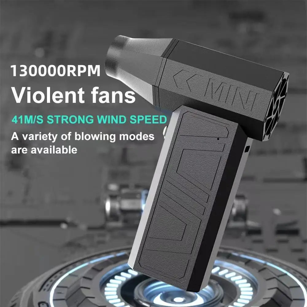 Turbo Jet Fan Electric Air Duster Portable 130000RPM Cleaning Blower Tool Car Blowing Snow 4 Gears Adjustable Type-C Charging