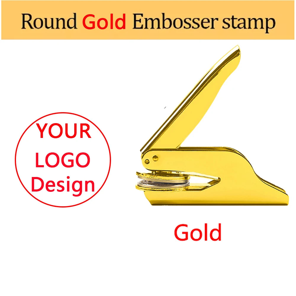 Customized Embosser Stamp Private Logo Customization Library Book Invitation Wedding Embossing Stamp Company Paper Leather Seals